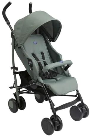 Chicco Echo Lite, Silla de Paseo Bebé Ligera, 0+ Meses-22 Kg, Respaldo Reclinable en 4 Posiciones, Asiento Espacioso, Paragolpes, Cierre Paraguas, Frenos Gemelos y Ruedas Delanteras Giratorias, Verde