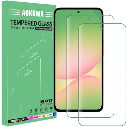 AOKUMA Protector de Pantalla para Samsung Galaxy A56 5G, [2 Unidades] Cristal Templado para Samsung A57 /A37/A56 /A36 /S24 FE Fácil Instalación, Vidrio templado 9H,Sin Burbujas, Alta Definicion