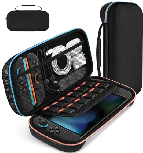 ivoler Funda Compatible con Nintendo Switch 2, Estuche de Transporte con 12 Cartuchos de Juego, Funda Protectora rígida de Viaje para Consola Nintendo Switch 2 y Accesorios