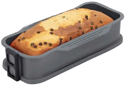 JATA HMOL1324 - Molde Bizcocho Horno. Molde Silicona. Molde Pan. Desmoldable. Base de Vidrio. Antiadherente. Flexible. Para: horno, congelador y lavavajillas. Libre de BPA. 26,5 x 13,2 x 6,2 cm