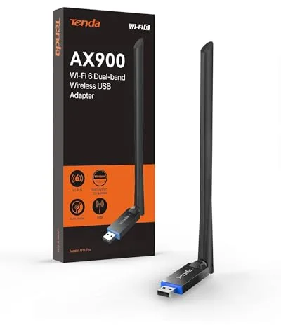 Tenda AX900 Adaptador USB WiFi para PC, Doble Banda 2.4G/5GHz, Antena WiFi 6dBi, Soft-Ap, MU-MIMO, WPA2, Windows 7/10/11, U11 Pro
