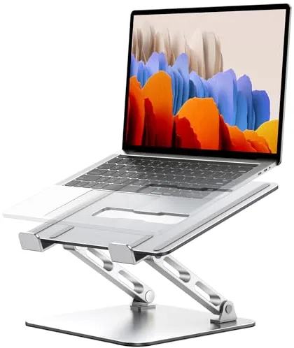 Babacom Soporte Portatil Mesa - Refrigeración Laptop Stand Ergonómico con Doble Varilla Ajustable, Elevador Portatil Compatible con MacBook Air/Pro y Otros 10-15.6” Portátiles/Tabletas/Libros