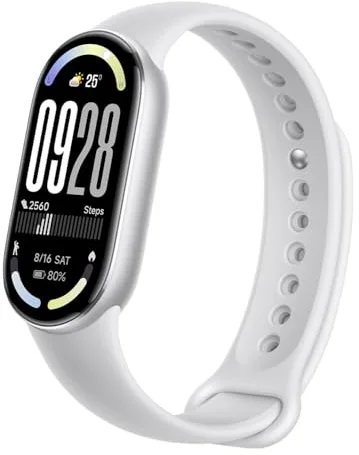 XIAOMI Smartband 10,Pulsera de Actividad,Reloj Inteligente,Pantalla AMOLED de 44mm,Carga rápida,150+ Modos Deportivos,Monitorización de Salud y sueño,HyperOS 2.0,Impermeable 5ATM,Brújula,Plata