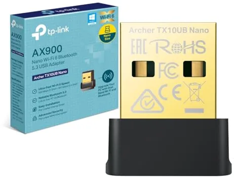 TP-Link Archer TX10UB Nano WiFi Buletooth Adaptador para PC, Wi-Fi 6 AX900 Dual Band WLAN Stick, Bluetooth 5.3, Nano tamaño, WPA3, MU-MIMO, Solo Compatible con Windows 11/10