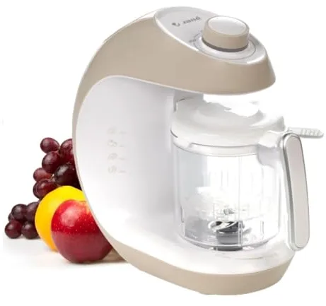 Jané Chefkiss, Robot Cocina Bebé, Multifunción 7 en 1, Procesador Alimentos, Cocina al Vapor, Descongela, Recalienta, Esteriliza, Bate, Mezcla, Limpieza Automática