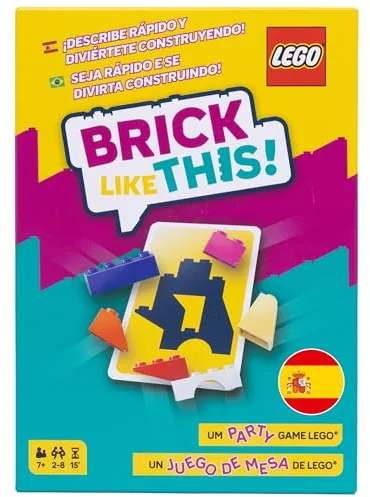 Asmodee ¡Brick Like This! El Juego Oficial de Lego - Party Game - Juego de construcción rápido y Divertido para Toda la Familia: niños y Adultos. 15 mins, 2-8 Jugadores, A Partir de 7 años, español