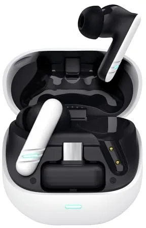 GXTrust 409 Oxxie Auriculares Inalámbricos Bluetooth PS5 Switch PC Mobile, Cascos Inalambricos Gaming Intraauriculares, Bluetooth o Receptor USB-C Baja Latencia, 4 Micrófonos ENC, Blanco