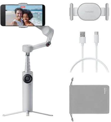 Insta360 Flow 2 Gimbal Gris para Smartphone - estabilizador Plegable con IA para teléfono, Seguimiento multipersona, trípode/Selfie Stick, Control Remoto, Gimbal para iPhone/Android, Viajes y vlog