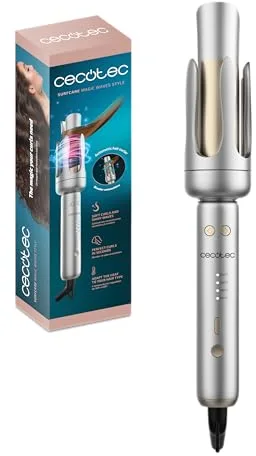 Cecotec Rizador de Pelo Automático con Cable SurfCare Magic Waves Style. 41W, Revestimiento de Cerámica y Turmalina, 32mm, 4 Temperaturas Ajustables, Punta Fría, Apagado Automático, Cable Giratorio