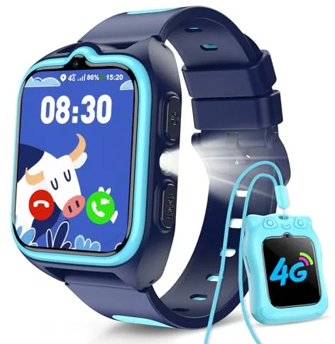 Reloj Inteligente Niño 4G, Smartwatch Niños con GPS, Videollamadas, Ilamadas, Chat de Voz, Modo Escuela, SOS, 1.75