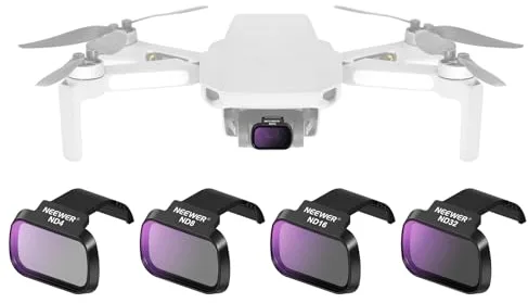 NEEWER Juego de filtros ND Compatible con dji Mini 4K/2 SE/SE/2/Mavic Mini (4 Piezas), ND4+ND8+ND16+ND32, Filtro de Densidad Neutra a presión de Cristal óptico HD Multicapa, Accesorios para cámara