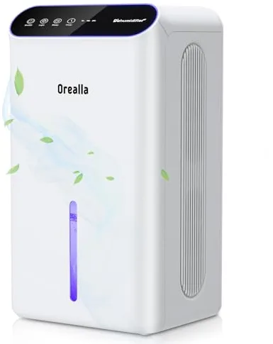 Deshumidificador Silencioso Deshumificadores de Humedad 2.5L - Desumidifador Electrico con Temporizador 24H Modo Sueño Pantalla LCD, Deshumificador Pequeño para Baño Sótano y Salón