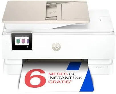 HP Envy Photo 7930, Impresora multifunción de inyección de Tinta A4 a Color, Wi-Fi Doble Banda, impresión automática a Doble Cara, ADF de 35 Hojas, Bandeja para Fotos, 6 Meses de Instant Ink