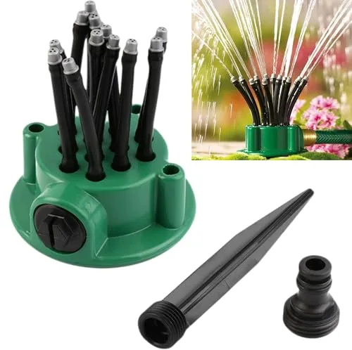 Syiyunran Aspersores De Riego Cesped Aspersor Jardin Césped - 1 Pieza, Verde, Sprinkler Automático Multi Cabezal Sistema Subterráneos, para Huerta Jardín Terraza Nebulizador Artefacto