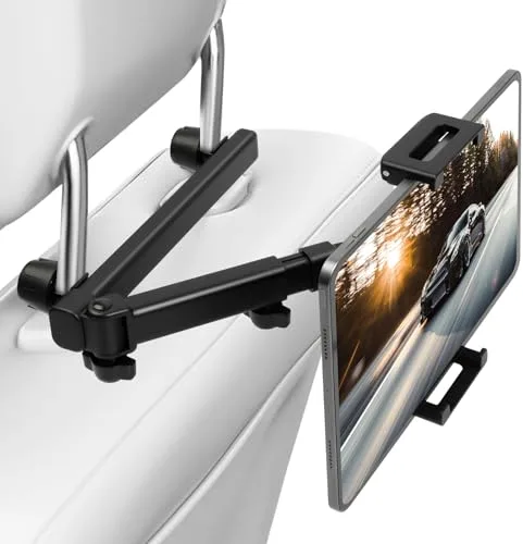 AXFEE Soporte Tablet Coche,Soportes para Tablet Coche Extensible,Rotación 360º,Porta Tablets Coches Asiento Trasero,Sujeción Movil Coches para iPad,iPhone,Switch y Otros 4,7