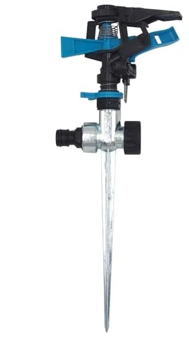 Noaxylic Rociador de Jardín, Aspersores de Riego Cesped, Aspersor de Pulsación, 360° Rotación Automática Ajustable Aspersores de Agua para Jardín, para Manguera de Garden, Yardas, Plantas, Flores