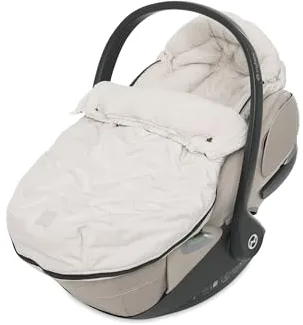 Jollein Saco para Silla de Paseo Embossed - Sand - para sillas de Coche de bebé, Grupo 0+ y cochecitos - para arneses de 3 y 5 Puntos - Diseño Embossed y Forro Polar