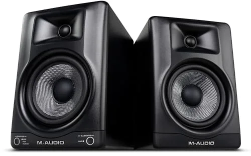 M-AUDIO BX5BT Pareja de Monitores de Estudio Activos de 5 Pulgadas con DSP y Bluetooth con Control App para Producción Musical, Edición de Vídeo, Creación de Contenido y Podcasting