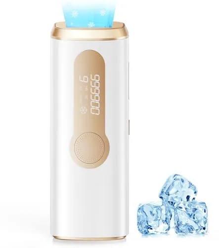 Haarlosy Depiladora Laser IPL con Refrigeración, Innovadora Función 3 en 1, 9 Niveles de Energía, 999,900 Flashes, Depiladora Luz Pulsada Indolora para Todo el Cuerpo, LCN1201