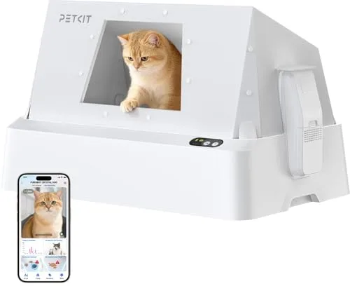 PETKIT PUROBOT Crystal Duo Arenero Gatos Autolimpiable, Cámara AI, Arenero Autolimpiable para Gatos, Limpieza Bidireccional, Bandeja Reemplazable, Seguimiento Sanitario, Eliminación de Olores