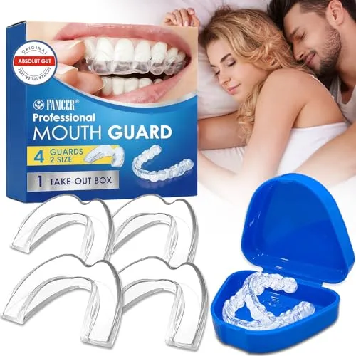 4 Piezas Bruxismo Dental Noche, 2 tamaños Protector Bucal Anti-Bruxismo, Termoplástico de Kit de Protección Dental, Mejora la Del Sueño, Protector Bucal con Caja