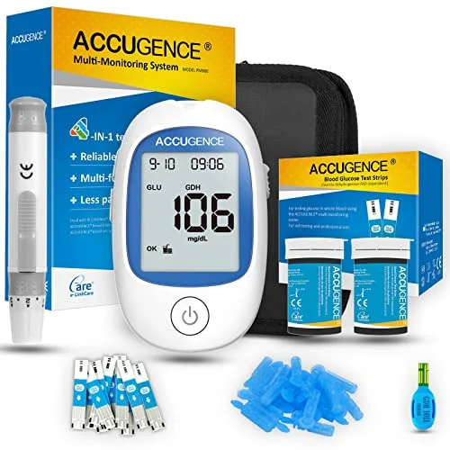 ACCUGENCE PM900 Medidor 3 en 1 con 50 tiras GDH (Glu)